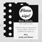 黒白水玉ウェディングゲストブックサイン (正面/裏面)