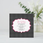 黒白水玉ピンクフレーム 受付のみ 招待状 (スタンド正面)