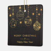 黒白熱［赤熱］光を放つに金ゴールド球根を星にする セラミックオーナメント (左)