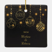 黒白熱［赤熱］光を放つに金ゴールド球根を星にする セラミックオーナメント (裏面)