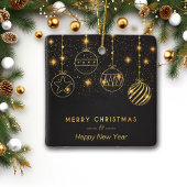 黒白熱［赤熱］光を放つに金ゴールド球根を星にする セラミックオーナメント