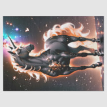 黒白熱［赤熱］光を放つユニコーンファンタジー誕生日ギフトラップ