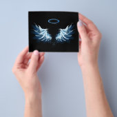 黒白熱［赤熱］光を放つ地に青天使翼 チラシ (手)