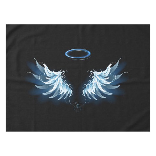 黒白熱［赤熱］光を放つ地に青天使翼 テーブルクロス (正面(横))
