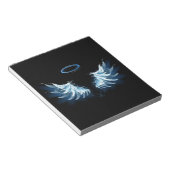 黒白熱［赤熱］光を放つ地に青天使翼 ノートパッド (アングル)