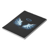 黒白熱［赤熱］光を放つ地に青天使翼 ノートパッド (回転)