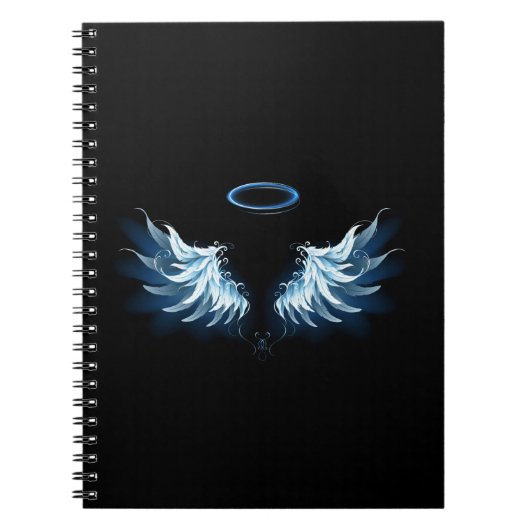 黒白熱［赤熱］光を放つ地に青天使翼 ノートブック (正面)