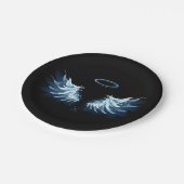 黒白熱［赤熱］光を放つ地に青天使翼 ペーパープレート (アングル)