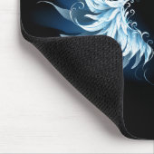 黒白熱［赤熱］光を放つ地に青天使翼 マウスパッド (コーナー)