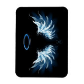 黒白熱［赤熱］光を放つ地に青天使翼 マグネット (縦)