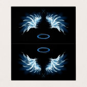 黒白熱［赤熱］光を放つ地に青天使翼 名刺 (外部フラット)