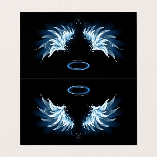 黒白熱［赤熱］光を放つ地に青天使翼 名刺 (外部フラット)