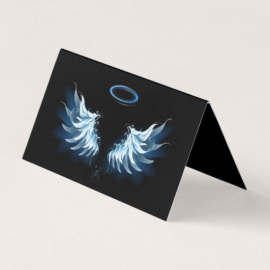 黒白熱［赤熱］光を放つ地に青天使翼 名刺 (裏面)