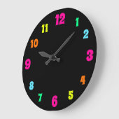 黒白熱［赤熱］光を放つ色のネオン ラージ壁時計 (傾斜)