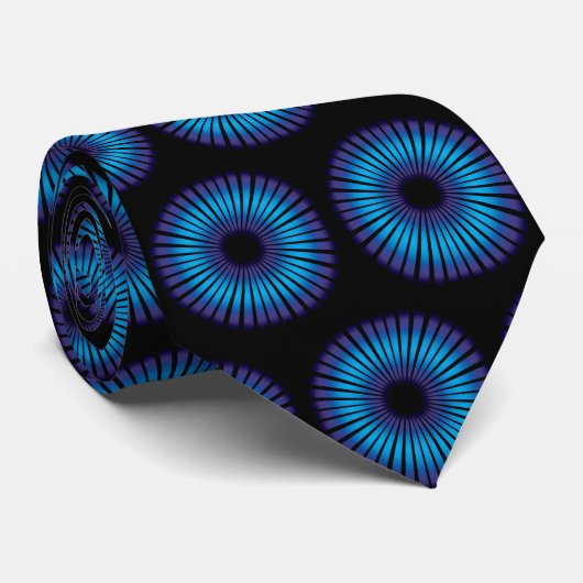 黒白熱［赤熱］光を放つ色の渦の円 ネクタイ (ロール)