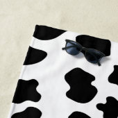 黒白牛の斑点模様カスタムのおもしろい ビーチタオル (インサイチュ)