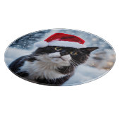 黒白猫のクリスマス カッティングボード (角)