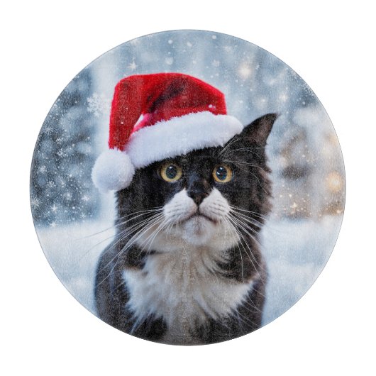 黒白猫のクリスマス カッティングボード (正面)