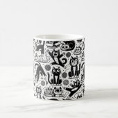黒白猫柄マグカップ コーヒーマグカップ (中央)