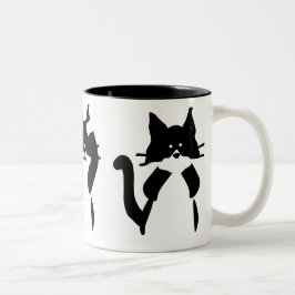 黒白猫｜三匹の賢い子猫たち ツートーンマグカップ