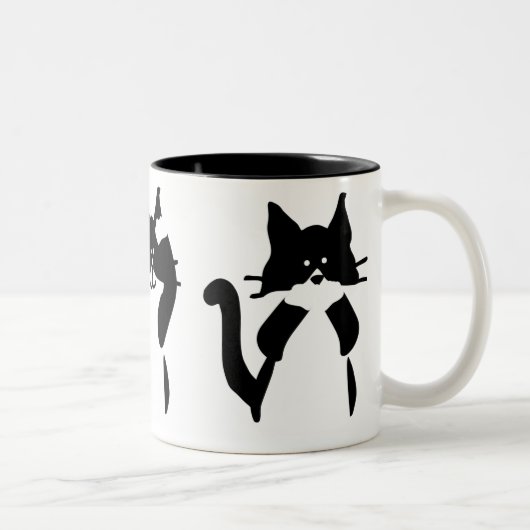 黒白猫|三匹の賢い子猫たち ツートーンマグカップ (右)