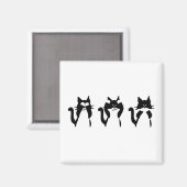 黒白猫｜三匹の賢い子猫 マグネット (正面/裏面)