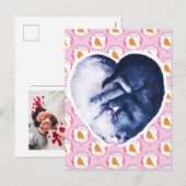 黒白猫 鳥 愛 水彩画 シーズンポストカード (正面/裏面)