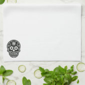 黒白糖スカル星 キッチンタオル (折り畳み)