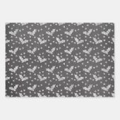 黒白素朴のクリスマスラッピ ラッピングペーパーシート (正面2)