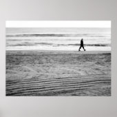 黒白航海の写真 – ビーチシースケープ ポスター (正面)
