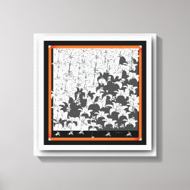 黒白花模様 キャンバスプリント