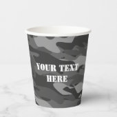 黒白軍迷彩柄迷彩プリントカスタム 紙コップ (正面)
