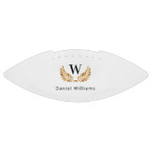 黒白金色月桂樹モノグラム アメリカンフットボール (パネル)