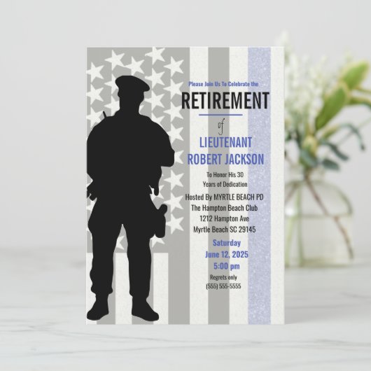 黒白青旗 警察 退職 招待状 (スタンド正面)