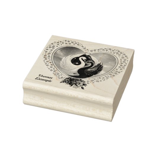 黒白鳥と白白鳥 ラバースタンプ (スタンプ)