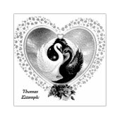 黒白鳥と白白鳥 ラバースタンプ (インプリント)