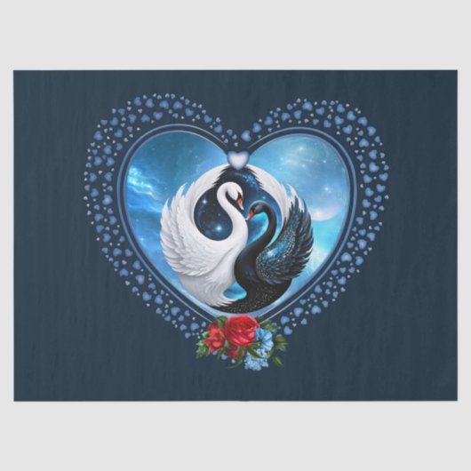 黒白鳥と白白鳥 薄葉紙 (正面)