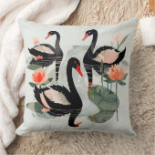黒白鳥 クッション (ブランケット)