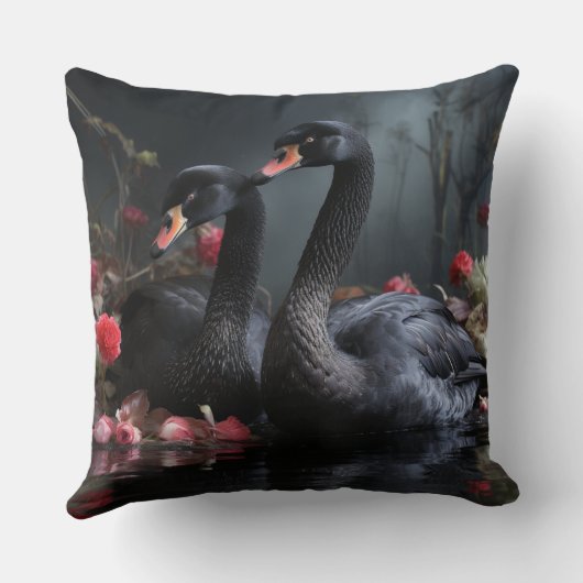 黒白鳥 クッション (裏面)