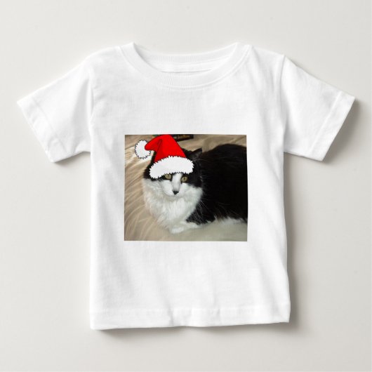 黒白龍毛猫 ベビーTシャツ (正面)