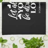 黒白1コリント16:14聖書の聖句アート キッチンタオル (折り畳み)