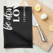 黒白1コリント16:14聖書の聖句アート キッチンタオル (四つ折り)