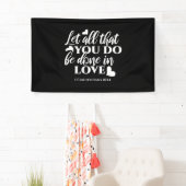 黒白1コリント16:14聖書の聖句アート 横断幕 (インサイチュ)