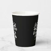 黒白1コリント16:14聖書の聖句アート 紙コップ (左)