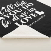 黒白1コリント16:14聖書の聖句 シェルパブランケット (3/4)