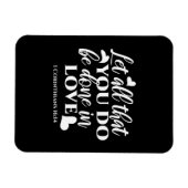 黒白1コリント16:14聖書の聖句 マグネット (横)