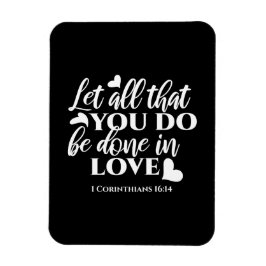 黒白1コリント16:14聖書の聖句 マグネット