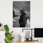 黒白1968年ドイツ羊の牧民 ポスター (ホームオフィス)