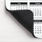 黒白2025年カレンダー マウスパッド (コーナー)