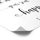 黒白 インスピレーション ハッピー名言 ポスター (角)